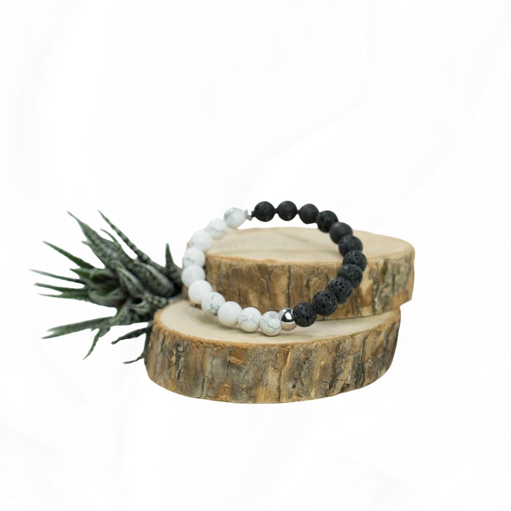 Aromaschmuck Howlith-Lava-Armband „Eclipse“